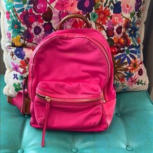 Tory Burch hot pink Barbie pink nylon backpack purse